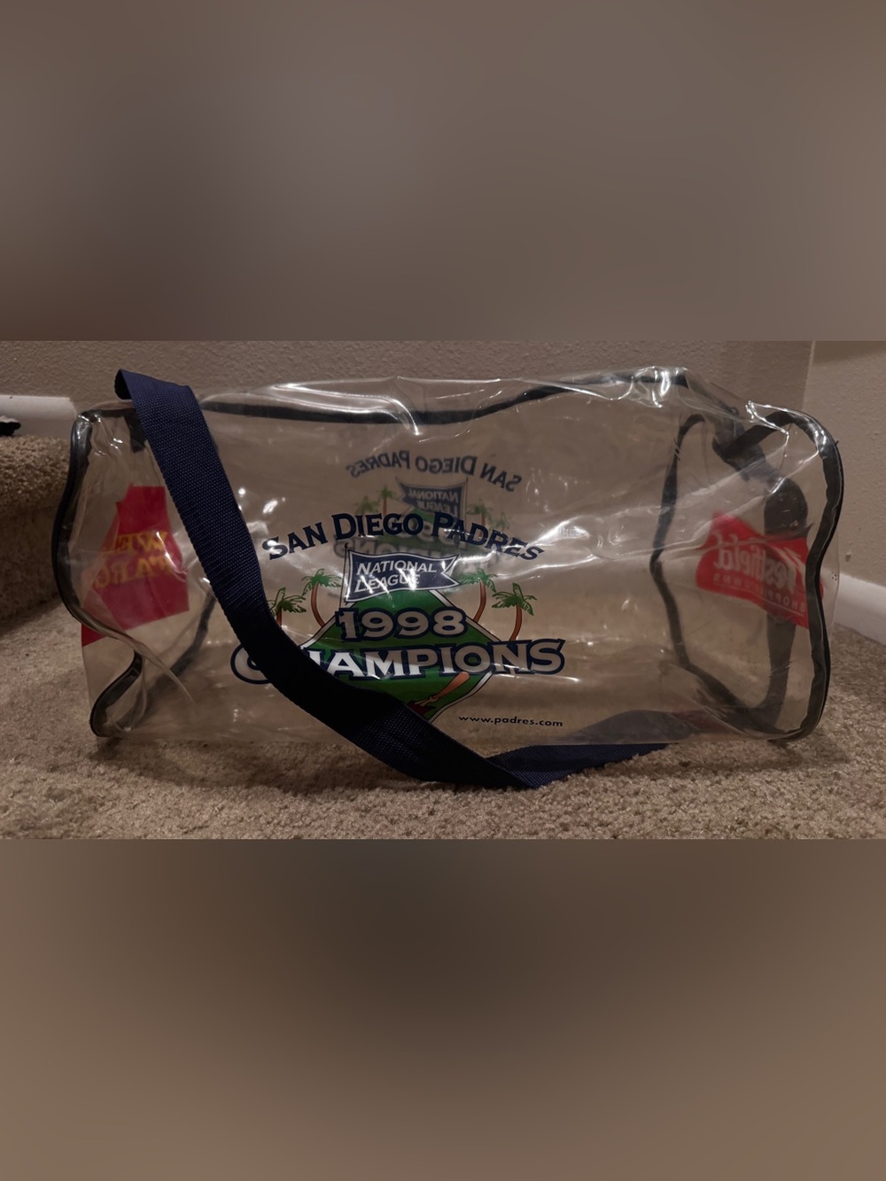 1998 San Diego Padres clear duffle bag